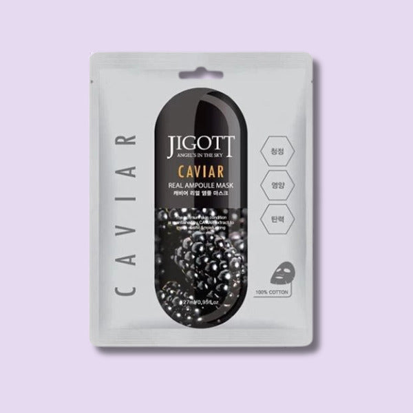 JIGOTT Живильна маска для сяйва шкіри Caviar Real Ampoule Mask
