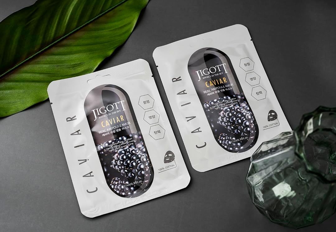 JIGOTT Живильна маска для сяйва шкіри Caviar Real Ampoule Mask