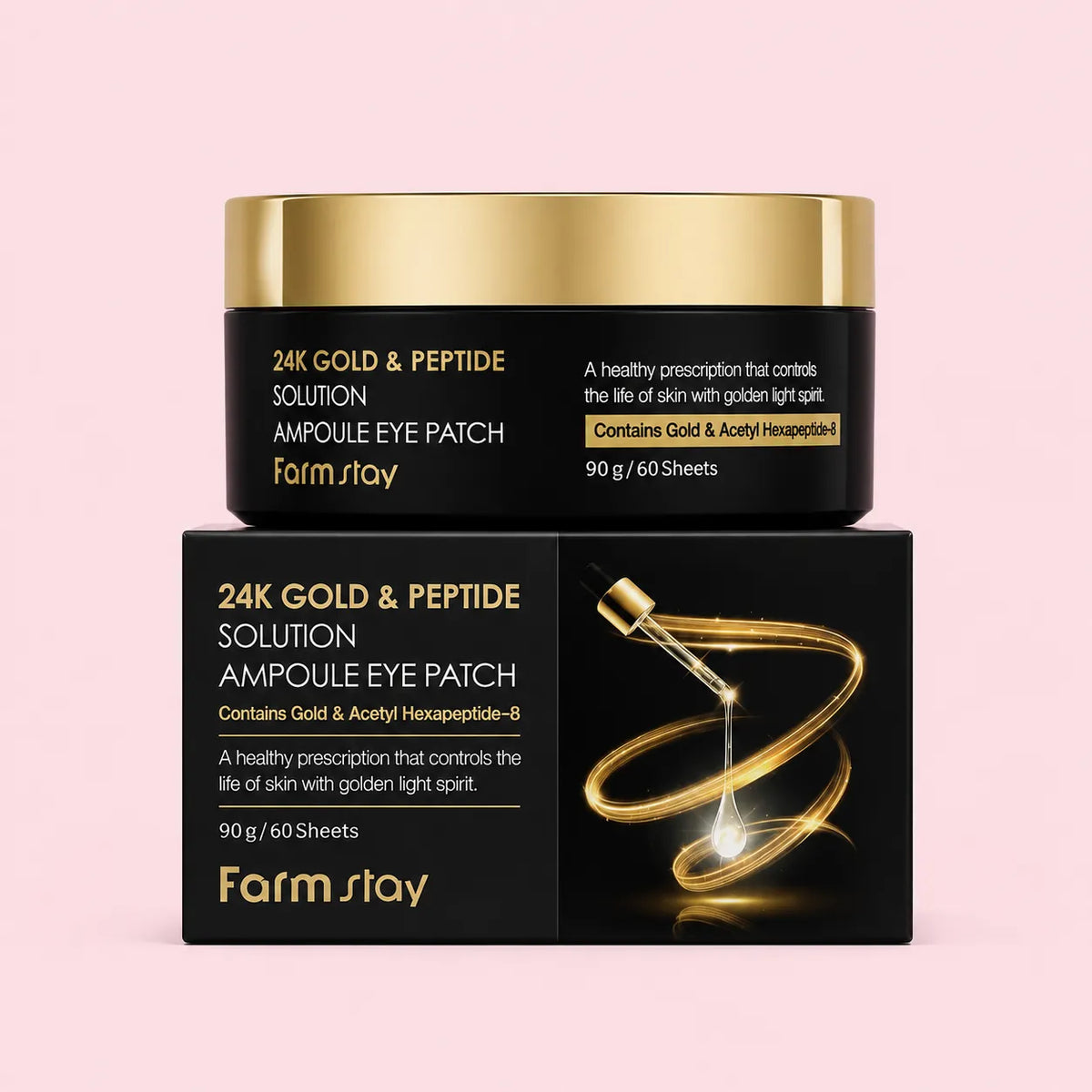 FarmStay Патчі під очі 24K Gold & Peptide Solution Ampoule Eye Patch